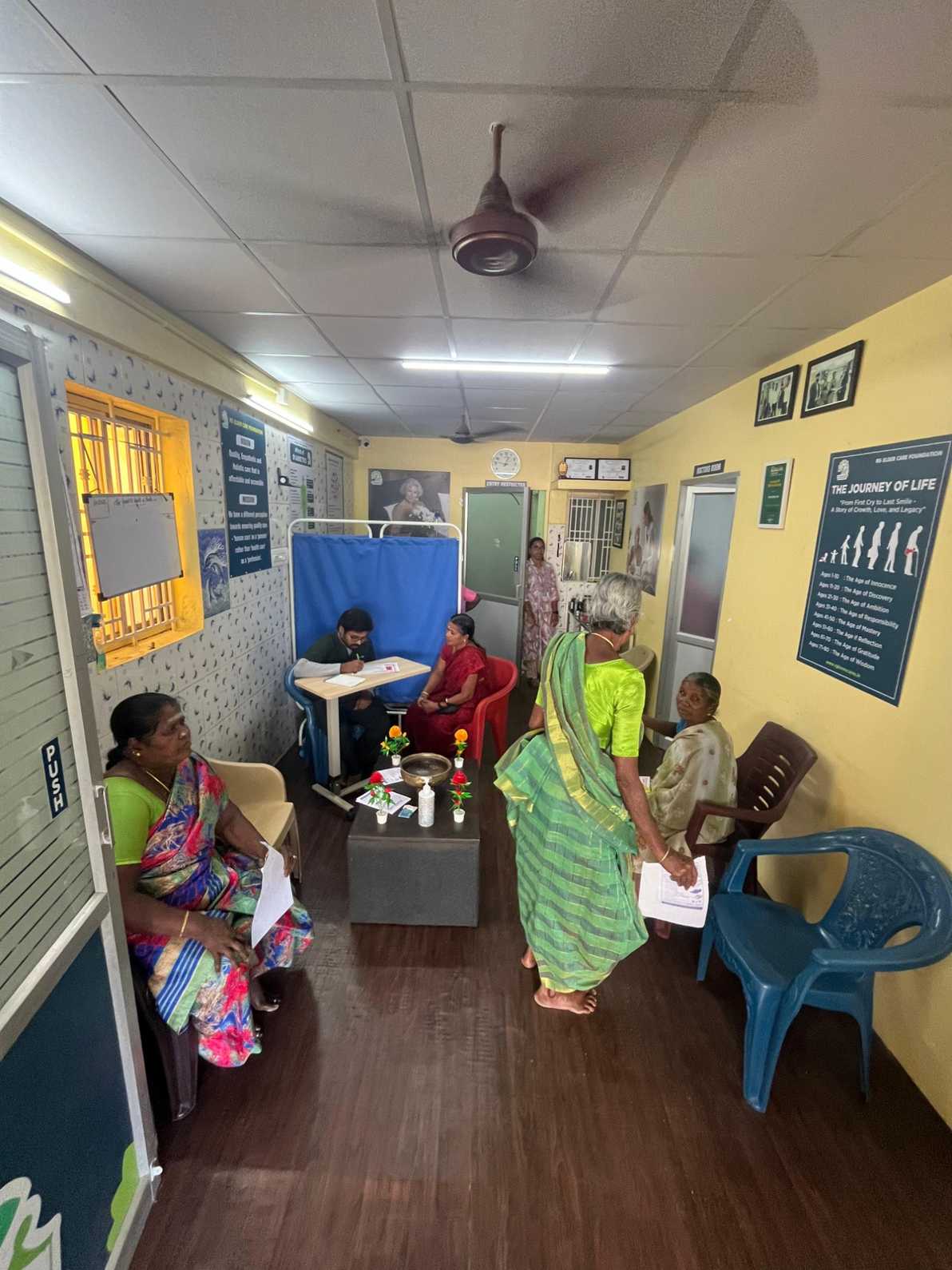 Doctor interacting with patients